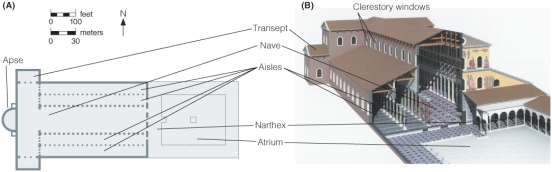 Old St. Peter's (figure 14.6A and B) was based on a Roman building called a _______ .