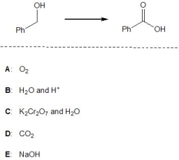 <strong>Which of the following reagents, A-E, is a suitable reagent for the following transformation? </strong> A) A B) B C) C D) D E) E