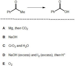<strong>Which of the following reagents, A-E, is a suitable reagent for the following transformation? </strong> A) A B) B C) C D) D E) E