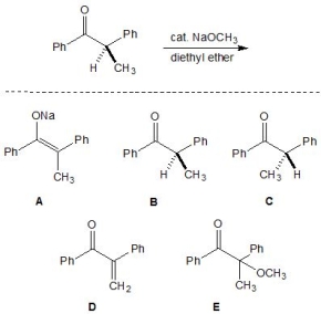 <strong>For the following reaction, pick out the products. Please select all that apply. </strong> A) A B) B C) C D) D E) E