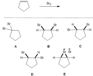 <strong>For the following reaction, pick out the products. Please select all that apply. </strong> A) A B) B C) C D) D E) E