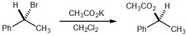 <strong>For the following S<sub>N</sub>2 reaction, what would be the relative rate of reaction if the concentrations of the alkyl bromide and potassium acetate (CH<sub>3</sub>CO<sub>2</sub>K) were tripled? </strong> A) No change in the relative rate B) The relative rate will increase by three times C) The relative rate will increase by six times D) The relative rate will increase by nine times