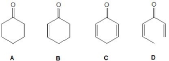 <strong>From the following molecules, pick out the strongest acid: </strong> A) A B) B C) C D) D