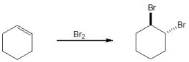 <strong>Pick out the term which describes the following reaction: </strong> A) Radical elimination B) Nucleophilic substitution C) Electrophilic addition