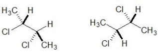 <strong>For following two molecules, pick out the terminology which best describes their relationship: </strong> A) Stereoisomers B) Structural isomers C) Conformers D) Enantiomers E) Diastereoisomers
