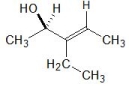 <strong>For the following molecule, pick out its configurations: </strong> A) (R)- and (Z)- B) (S)- and (Z)- C) (R)- and (E)- D) (S)- and (E)-