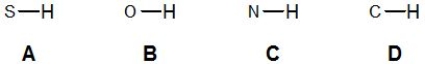 <strong>Which of the following bonds has the strongest IR absorption? </strong> A) A. B) B. C) C. D) D.