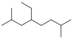 <strong>What is the IUPAC name for: </strong> A) 2-methyl-5-isobutylheptane B) 2,7-dimethyl-4-ethyloctane C) 2,7-dimethyl-5-ethyloctane D) 2-methyl-5-(2-methylpropyl)heptane E) 2,7,7-trimethyl-4-ethylheptane