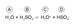 Look at the following equilibrium reaction: Match each chemical species with the term that best describes its role in this reaction scheme. -Base