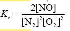 <strong>Consider the equilibrium reaction N<sub>2</sub> + O<sub>2</sub> ⇌ 2NO. The equilibrium constant for this reaction is represented by which one of the following?</strong> A) B) C) D) E)