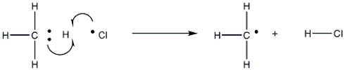 <strong>The following reaction represents which stage in a free-radical reaction? </strong> A) Initiation B) Propagation C) Termination