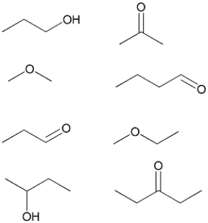 <strong>How many pairs of structural isomers are there here? </strong> A) None B) One C) Two D) Three E) Four
