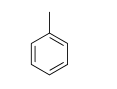 <strong>The following molecule is toluene, found in paint thinners and used as an industrial solvent. Overexposure to toluene has the ability to cause severe neurological harm. Choose the correct chemical formula for toluene. </strong> A) C<sub>7</sub>H<sub>14</sub> B) C<sub>6</sub>H<sub>8</sub> C) C<sub>6</sub>H<sub>6</sub> D) C<sub>7</sub>H<sub>8</sub> E) C<sub>7</sub>H<sub>12</sub>
