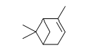 <strong>The following molecule is pinene, a natural compound repellent to insects and found in the resin of pine and other trees and plants. Choose the correct chemical formula for pinene. </strong> A) C<sub>8</sub>H<sub>12</sub> B) C<sub>8</sub>H<sub>14</sub> C) C<sub>9</sub>H<sub>12</sub> D) C<sub>10</sub>H<sub>16</sub> E) C<sub>10</sub>H<sub>14</sub>