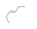 <strong>Match the chemical names to the molecular structure. -Trans-3-hexene</strong> A) B) C) D) E) f.