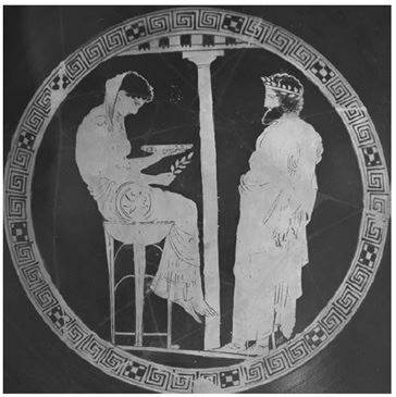 <strong> The figure on the left represents _______.</strong> A) Leto B) the Pythia C) Cassandra D) Daphnê