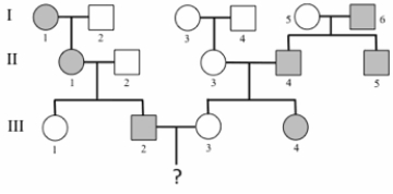 <strong>What is the probability that offspring ? is affected? </strong> A) 33% B) 25% C) 50% D) 100%