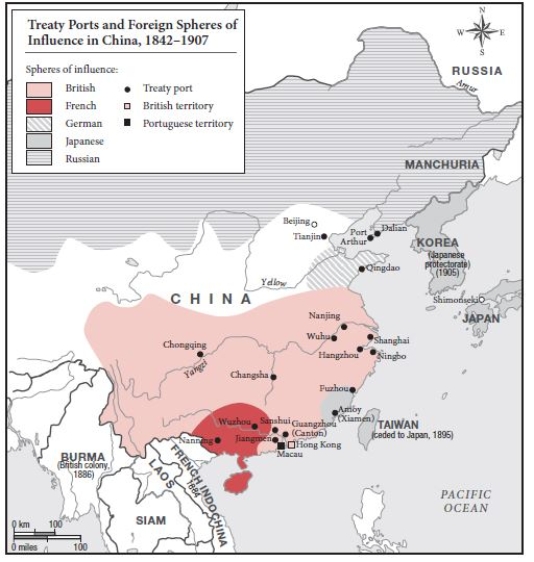 -Looking at Map 9.1, in what are did China retain its autonomy?