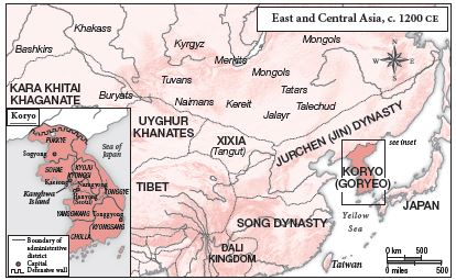 -Looking at Map 6.1, Korea's defensive wall separated it from ________.