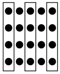 <strong>Refer to the figure. Which Gestalt grouping principle might lead you to organize the elements into rows?</strong> A) Similarity B) Proximity C) Common region D) Parallelism E) Good continuation