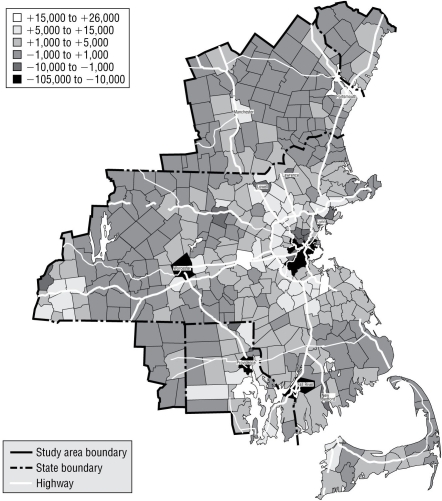 <strong> -The counties that lost the most residents, according to this map, were all</strong> A) In urban areas B) In suburbs of major cities C) In rural areas D) In the mountains
