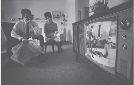 <strong> -This image illustrates a major difference between the Vietnam War and earlier wars</strong> A) The role of government propaganda B) Incompetent leadership C) A free press D) Television, which brought the war right into people's homes nightly