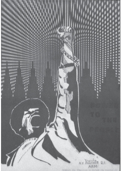 <strong> -What image is the design of this poster meant to evoke?</strong> A) A victorious athlete B) The Statue of Liberty C) A mountain D) The Empire State Building