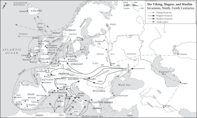 <strong> Which of the following prompted the Viking raids depicted in this map? (Select all that apply.)</strong> A) Interest in permanently settling in warmer climates B) Overpopulation due to polygamy C) Lack of resources due to geographic limitations D) A sense of adventure inspired by written sagas