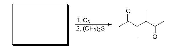 <strong>Which of the following molecules is a possible starting material in this ozonolysis reaction? </strong> A) B) C) D) E) molecules A, C, and D