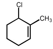 <strong>What is the correct name for the following compound? </strong> A) 1-methyl-2-chlorocylohex-2-ene B) 1-chloro-2-methylcylohex-2-ene C) 2-methyl-3-chlorocyclohexene D) 6-chloro-1-methylcylohexene E) 3-chloro-2-methylcyclohexene
