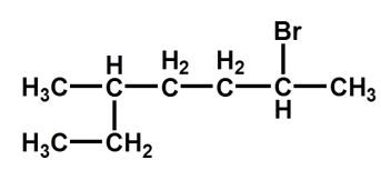 <strong>Which of the following names is correct? </strong> A) 2-bromo-5-ethylhexane B) 2-ethyl-5-bromohexane C) 5-ethyl-2-bromohexane D) 2-bromo-5-methylheptane E) 5-methyl-2-bromoheptane