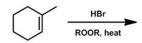 <strong>How many isomers are formed in the radical addition of HBr to 1-methylcyclohexene? </strong> A) 1 B) 2 C) 3 D) 4 E) 6 Two new asymmetric centers are created in the product.