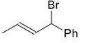 <strong>Which of the following products is the result of either 1,2 or 1,4-addition of HBr and is most stable? </strong> A) B) C) D) E)