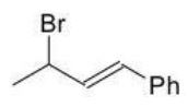 <strong>Which of the following products is the result of either 1,2 or 1,4-addition of HBr and is most stable? </strong> A) B) C) D) E)