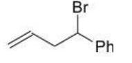 <strong>Which of the following products is the result of either 1,2 or 1,4-addition of HBr and is most stable? </strong> A) B) C) D) E)