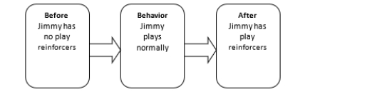<strong>What two contingencies are involved in managing Jimmy's self-stimulation and normal play behavior? (Koegel et al.) Select the letter that corresponds to each contingency. - </strong> A) Appropriate natural contingency B) Differential reinforcement of alternative behavior (note DRA involves the same reinforcing outcome) C) Performance-management contingency D) Inappropriate natural contingency