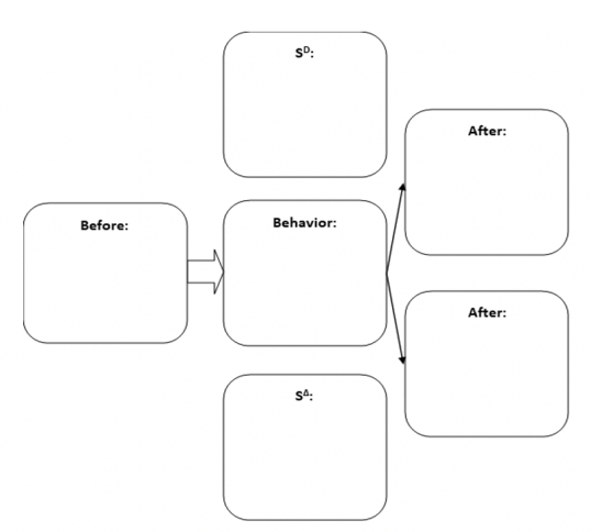 Fill in the empty boxes for -Diagram an example of reinforcement-based discrimination.