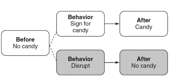<strong>Match the following concepts with the diagrams below. -Differential reinforcement of incompatible behavior (DRI)</strong> A) B) C) D) E) F. G. H. I. J. K. L. M. N.