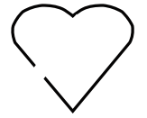 <strong>In looking at the figure below, we tend to see it as a complete heart. -This demonstrates the: </strong> A) law of proximity B) law of similarity C) law of good continuation D) law of closure