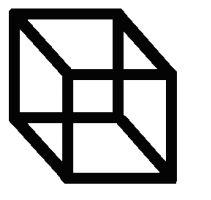 <strong>The figure below represents a: </strong> A) Ponzo illusion B) Necker cube C) Sander parallelogram D) Müller-Lyer illusion