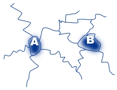 <strong>Referring to the diagram below, choose the correct sequence of bullet impacts to glass.   (FIGURE 1)</strong> A) A is first B) B is first C) A and B impact at the same time D) Unable to be determined <div style=padding-top: 35px> 