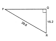 In triangle PQR in Figure RT15.11, find angle P in decimal form, correct to 2 decimal places. Figure RT15.11