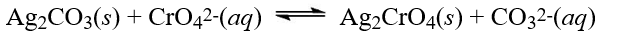 <strong>The value of the solubility product constant for silver carbonate is 8.5 × 10<sup>-12</sup> and that of silver chromate is 1.1 × 10<sup>-12</sup>. From this data, what is the value of K<sub>c</sub> for the reaction below? Hint: Combine reactions and K<sub>sp</sub> values like all other reactions and equilibrium constants.</strong> A)9.6 × 10<sup>-12</sup> B)1.3 × 10<sup>-1</sup> C)1.1 × 10<sup>23 </sup> D)7.7 E)9.4 × 10<sup>-24</sup>