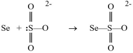 Selenium atoms can react with the sulfite ion to produce a selenosulfate ion, as shown below. Which reactant is functioning as the Lewis base?