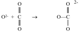 The oxide ion can react with the carbon dioxide molecule to produce a carbonate ion, as shown be low. Which reactant is functioning as the Lewis acid?