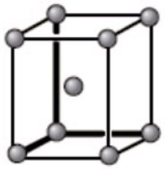 The unit cell below is best described as what type of crystal structure?  