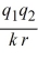 <strong>For two ions with charges q<sub>1</sub> and q<sub>2</sub> separated by distance r, the potential energy canbe calculated from Coulomb's law: E =   Calculate the energy released when 1 mole NaCl is formed if the constant k = 1.11 × 10<sup>-10</sup> C<sup>2</sup>/J·m, the charge Na<sup>+</sup> = +1 e, and the charge on Cl<sup>-</sup> is -1 e, e = 1.602 × 10<sup>-19</sup> C, and <sup> </sup>  </strong> A)+308 kJ/mol B)+8.20 kJ/mol C)-297 kJ/mol D)-494 kJ/mol E)-371 kJ/mol <div style=padding-top: 35px> 