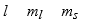 <strong>The three quantum numbers which characterize the solutions to Schrodinger's equation, describing the behavior of the electron in the H atom are usually designated as</strong> A) B) C) D) E)
