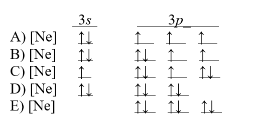 Which of the following choices is the correct electron configuration for a sulfur atom?