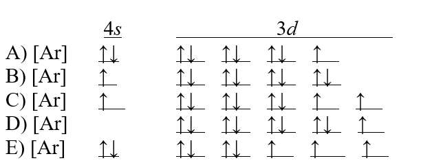 Which of the following choices is the correct electron configuration for a cobalt atom?